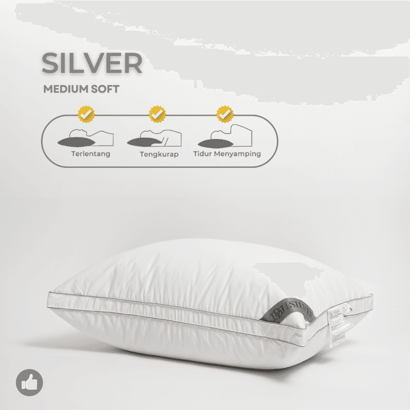 Bantal Bulu Angsa Type Silver | 50x70 cm