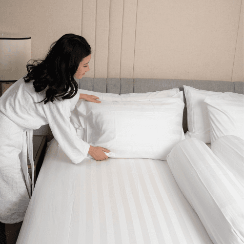 Sprei Hotel / Hotel Bedsheet Stripe | 100% Cotton Dobby 300TC